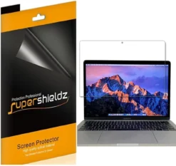 [3-Pack] Supershieldz For MacBook Pro 13 Inch (2016-2022 / M1, M2) (A1706, A1708, A1989) Touch Bar Screen Protector, Anti-Bubble High Definition (HD) Clear Shield