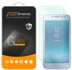 [3-Pack] Supershieldz For Samsung Galaxy J2 Pro (2018) Tempered Glass Screen Protector, Anti-Scratch, Anti-Fingerprint, Bubble Free