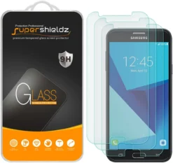 [3-Pack] Supershieldz For Samsung Galaxy J7 Prime Tempered Glass Screen Protector, Anti-Scratch, Anti-Fingerprint, Bubble Free