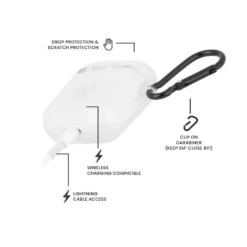 AirPods (Gen1/2) Case-Mate Clear Case W/ Carabiner Clip -Mobile Phone Accessories 60211dc24008d729581734