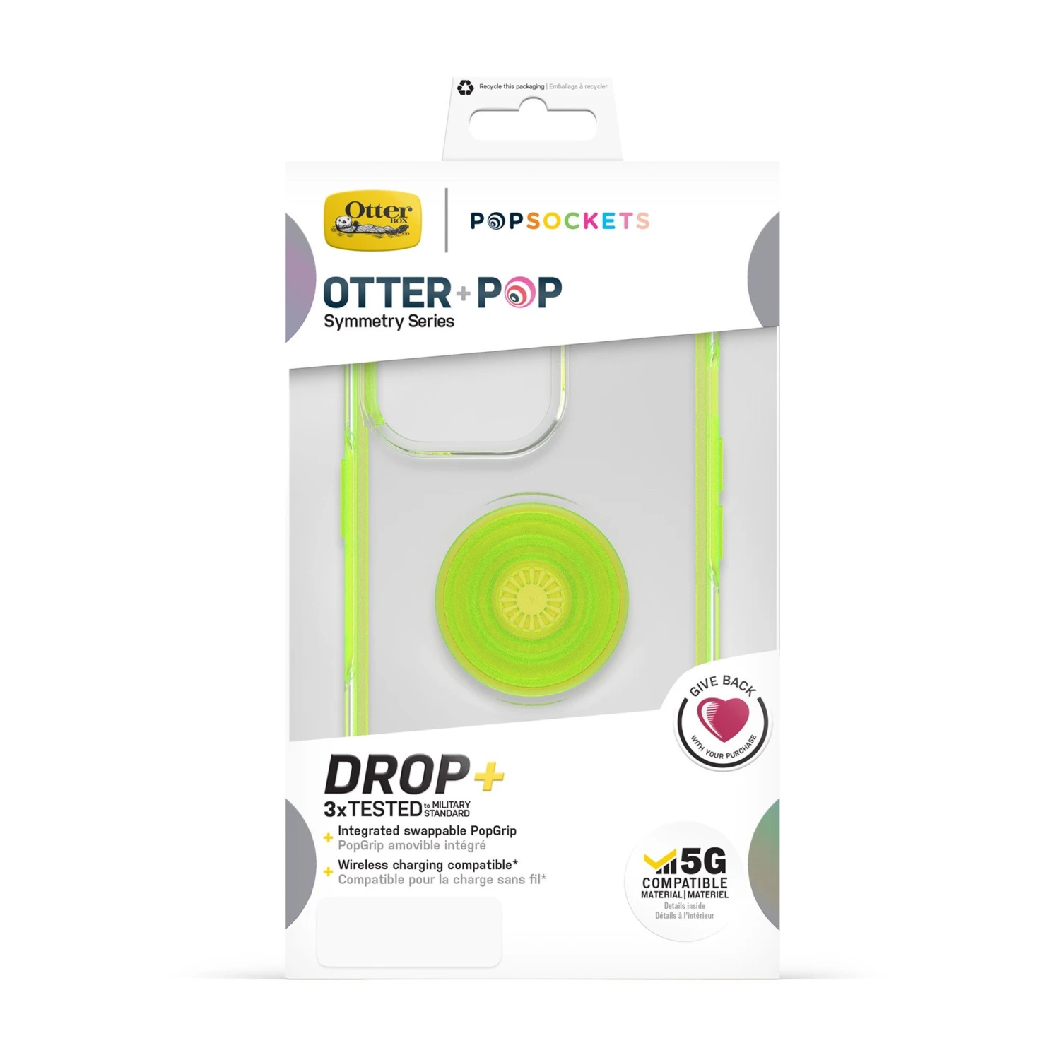 IPhone 13 Pro Otterbox + POP Symmetry Series Case - Green (Limelite) 2 IPhone 13 Pro Otterbox + POP Symmetry Series Case - Green (Limelite) - Image 2