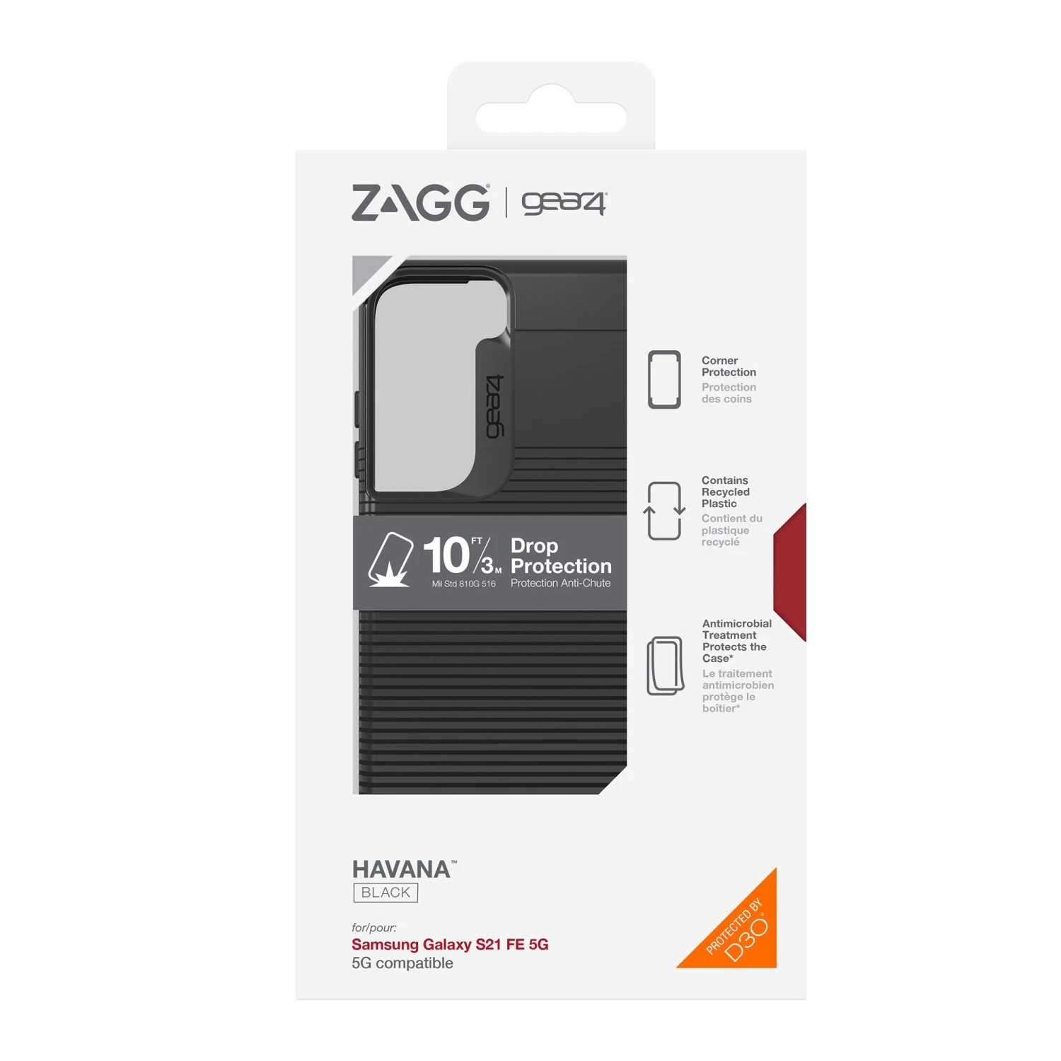 ZAGG Samsung Galaxy S21 FE 5G Gear4 D3O Black Havana Case 2 ZAGG Samsung Galaxy S21 FE 5G Gear4 D3O Black Havana Case - Image 2