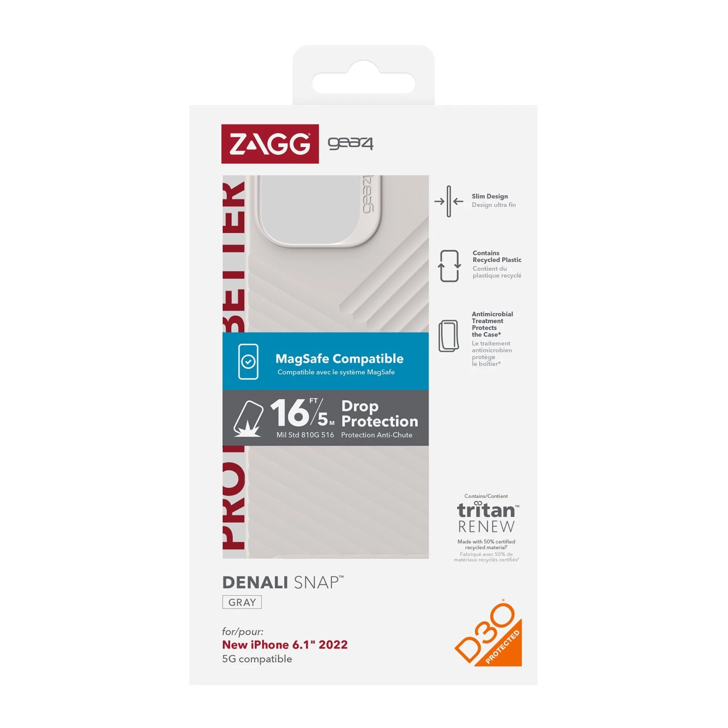 ZAGG IPhone 14/13 Gear4 D3O Denali Snap Case - Grey 8 ZAGG IPhone 14/13 Gear4 D3O Denali Snap Case - Grey - Image 8