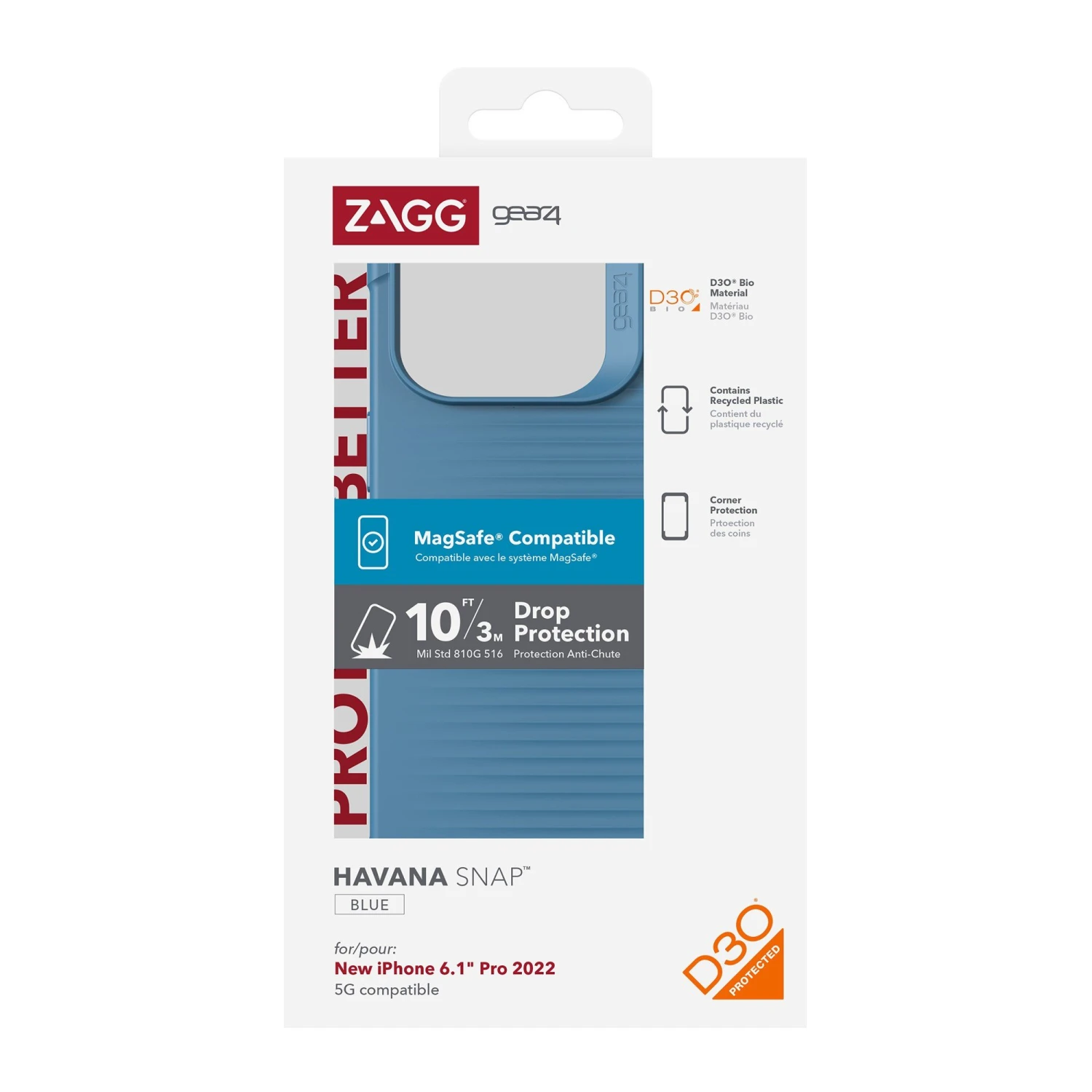 ZAGG IPhone 14 Pro Gear4 D3O Havana Snap Case - Blue 8 ZAGG IPhone 14 Pro Gear4 D3O Havana Snap Case - Blue - Image 8