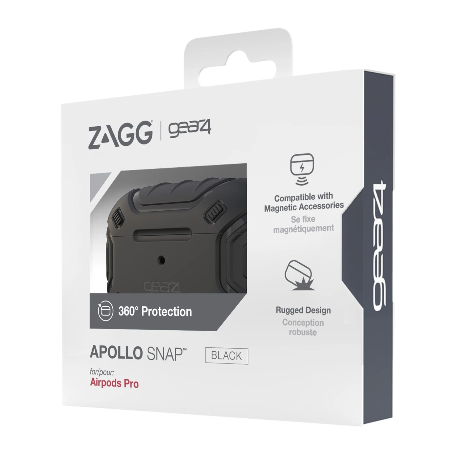 ZAGG Airpods Pro Gear4 Apollo Snap Case - Black 5 ZAGG Airpods Pro Gear4 Apollo Snap Case - Black - Image 5