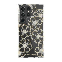 Samsung Galaxy S23 Ultra 5G Case-Mate Floral Gems Case - Silver/Gold
