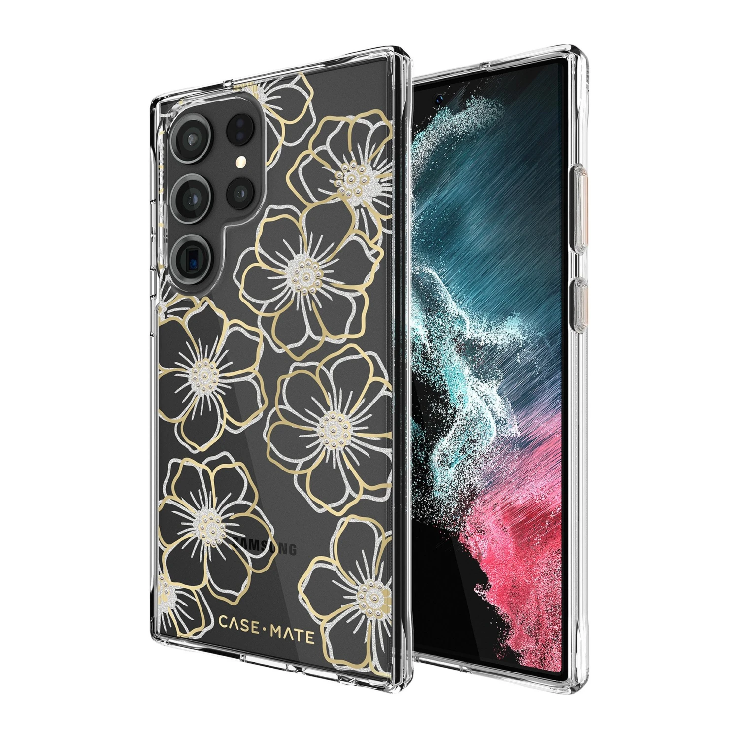 Samsung Galaxy S23 Ultra 5G Case-Mate Floral Gems Case - Silver/Gold 3 Samsung Galaxy S23 Ultra 5G Case-Mate Floral Gems Case - Silver/Gold - Image 3