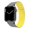 Apple Watch 38/40/41mm JCPal Silicone Magnetic Watch Band - Grey/Yellow