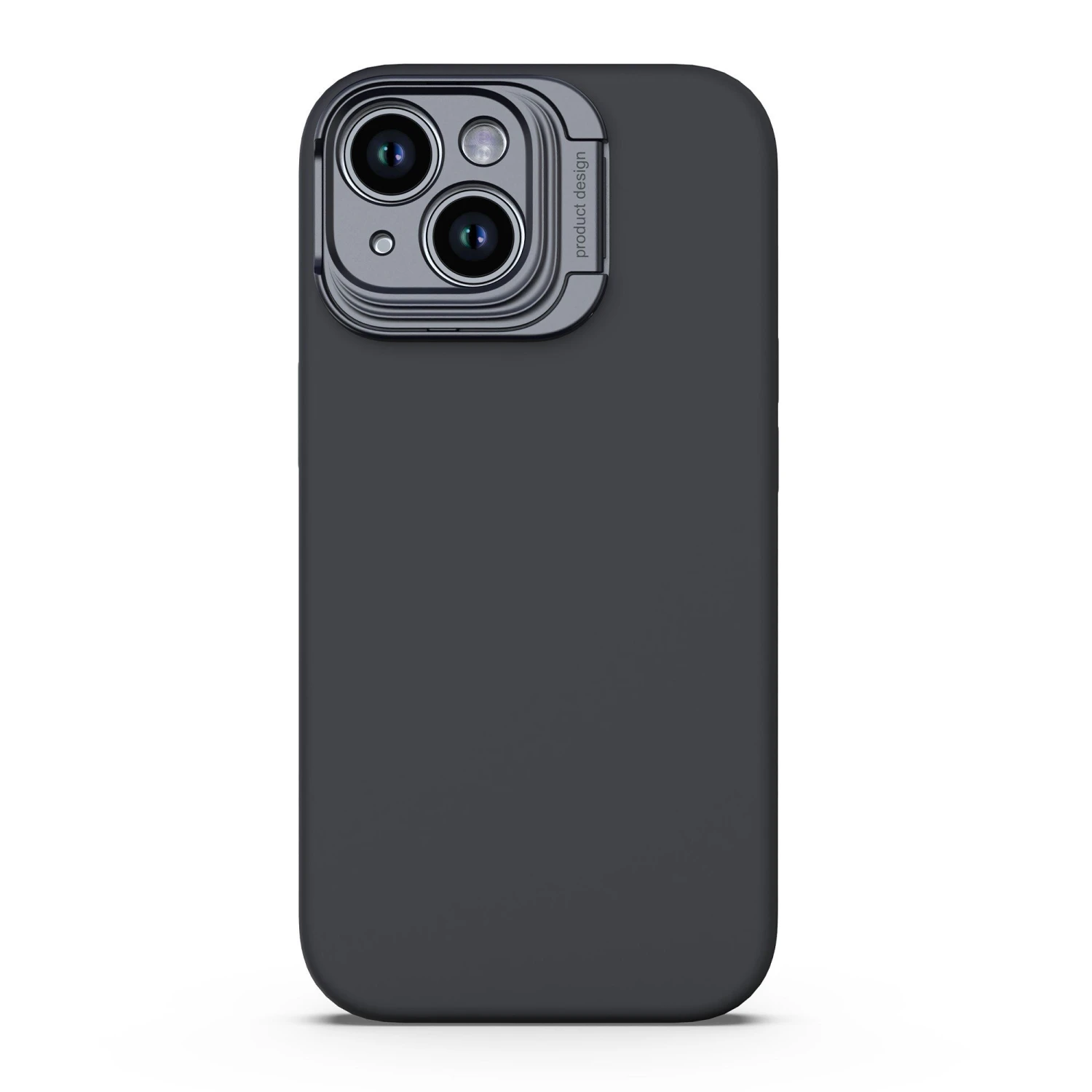 IPhone 15 Uunique Liquid Silicone MagSafe Stand Case - Black 1 IPhone 15 Uunique Liquid Silicone MagSafe Stand Case - Black