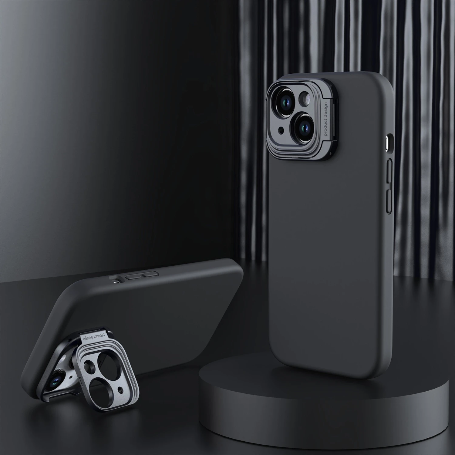 IPhone 15 Uunique Liquid Silicone MagSafe Stand Case - Black 2 IPhone 15 Uunique Liquid Silicone MagSafe Stand Case - Black - Image 2