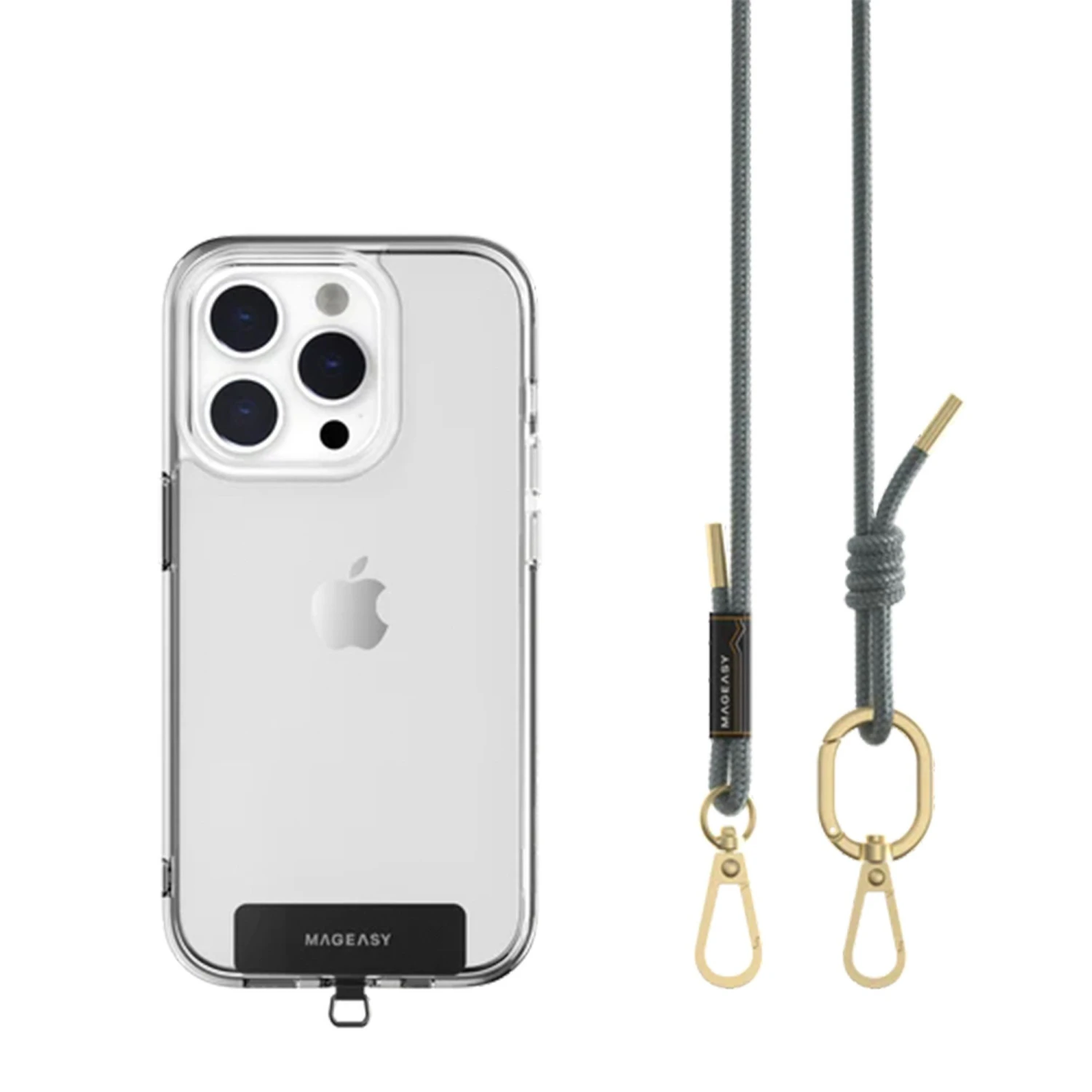 Universal MAGEASY 6mm Adjustable Strap Phone Lanyard - Misty Blue 2 Universal MAGEASY 6mm Adjustable Strap Phone Lanyard - Misty Blue - Image 2