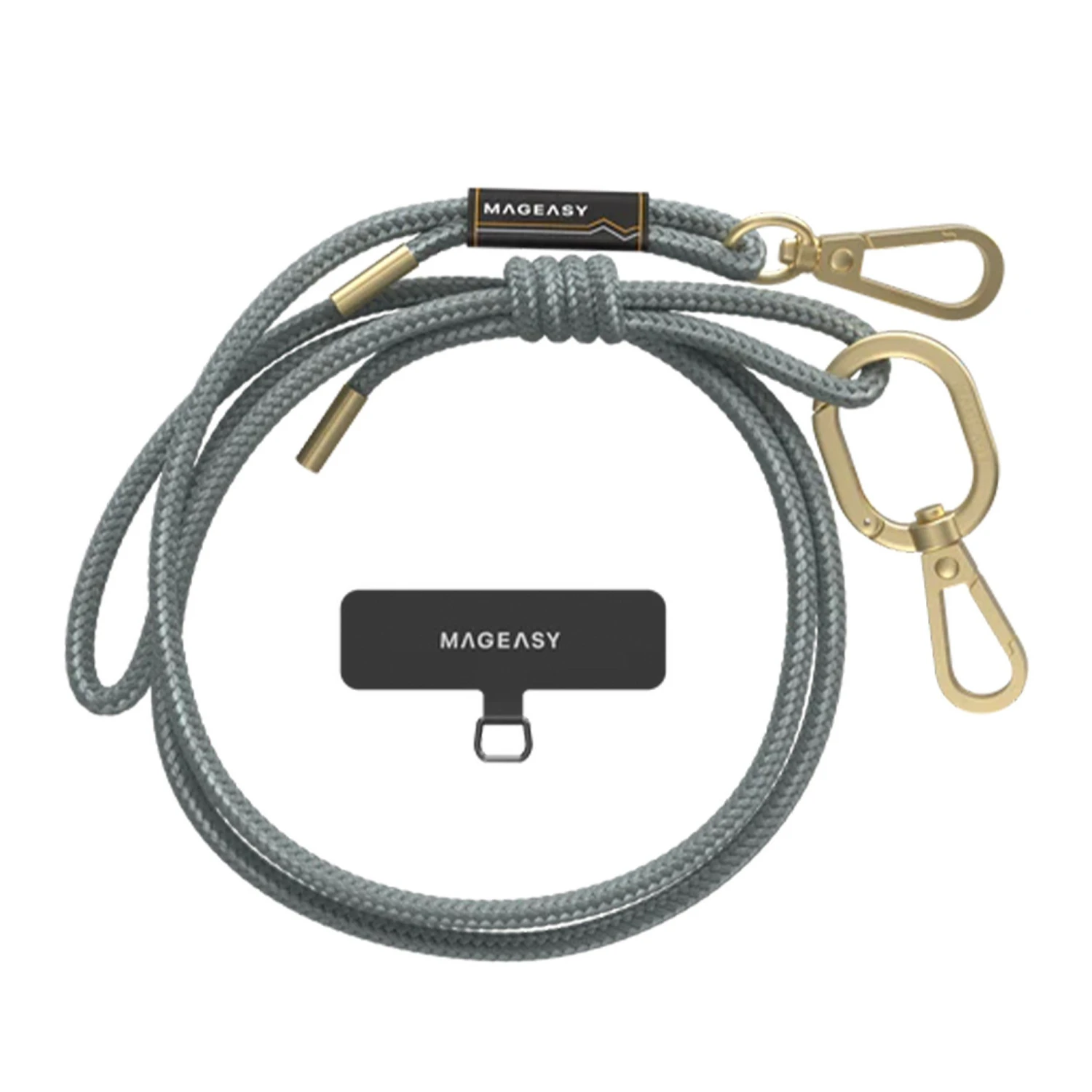 Universal MAGEASY 6mm Adjustable Strap Phone Lanyard - Misty Blue 1 Universal MAGEASY 6mm Adjustable Strap Phone Lanyard - Misty Blue