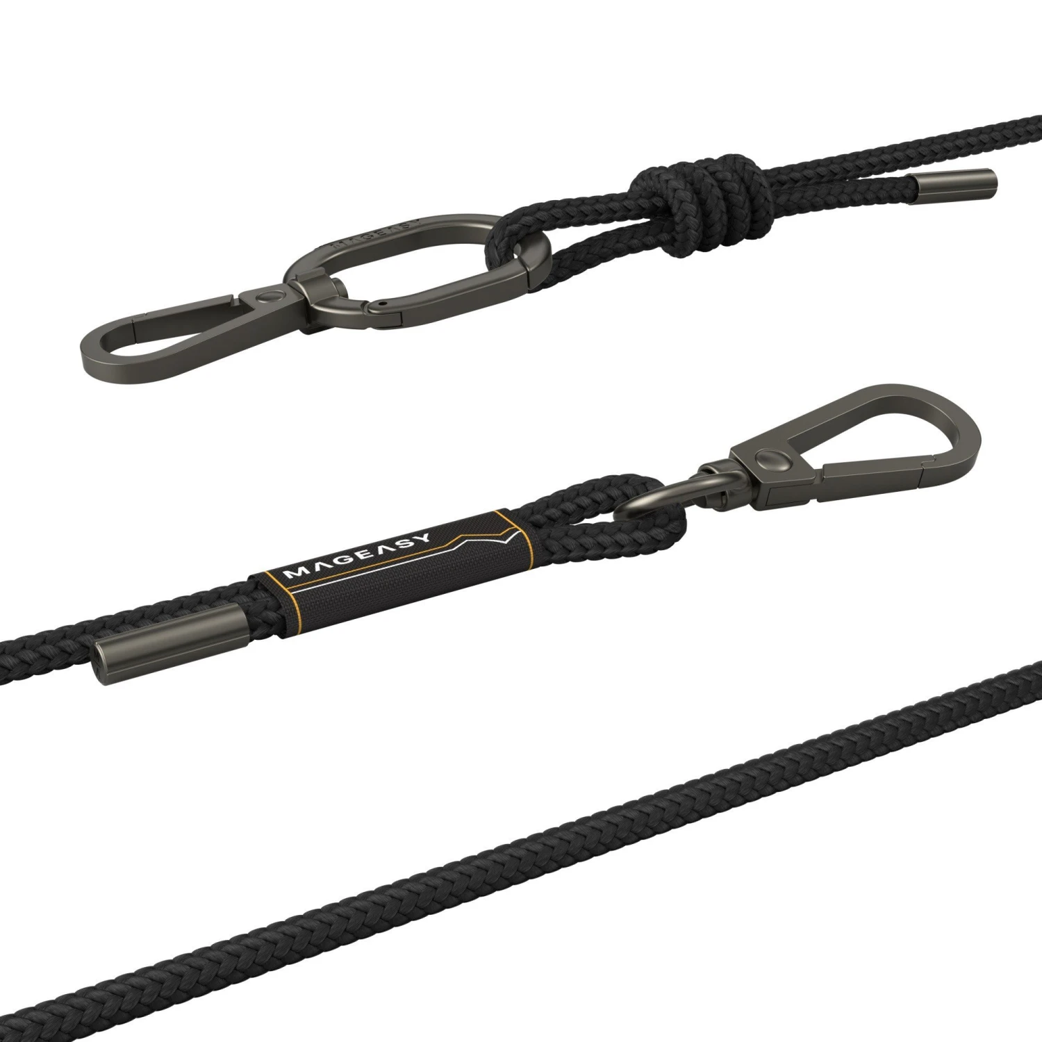 Universal MAGEASY 6mm Adjustable Strap Phone Lanyard - Black 4 Universal MAGEASY 6mm Adjustable Strap Phone Lanyard - Black - Image 4