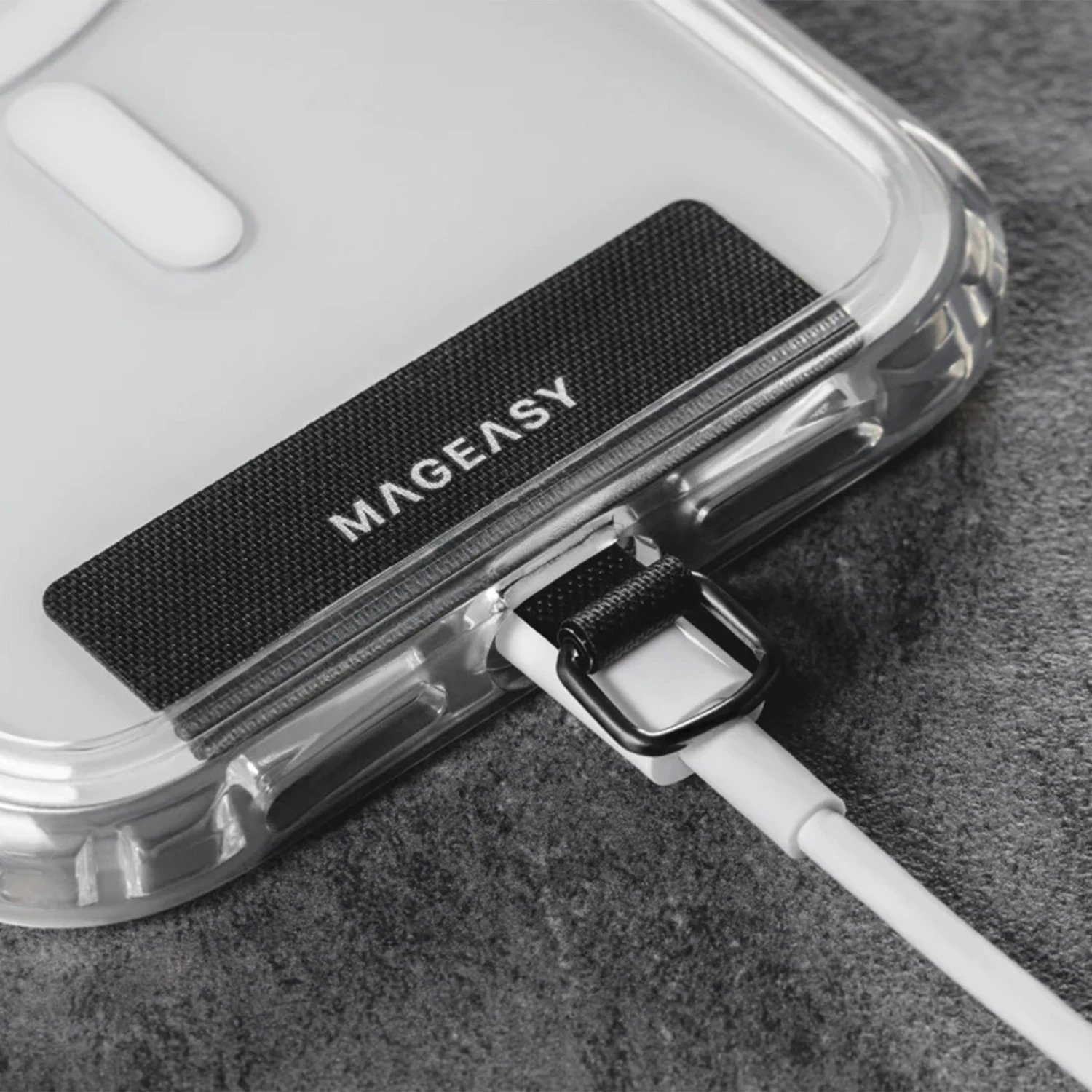 Universal MAGEASY 20mm Adjustable Strap Phone Lanyard - Black 2 Universal MAGEASY 20mm Adjustable Strap Phone Lanyard - Black - Image 2