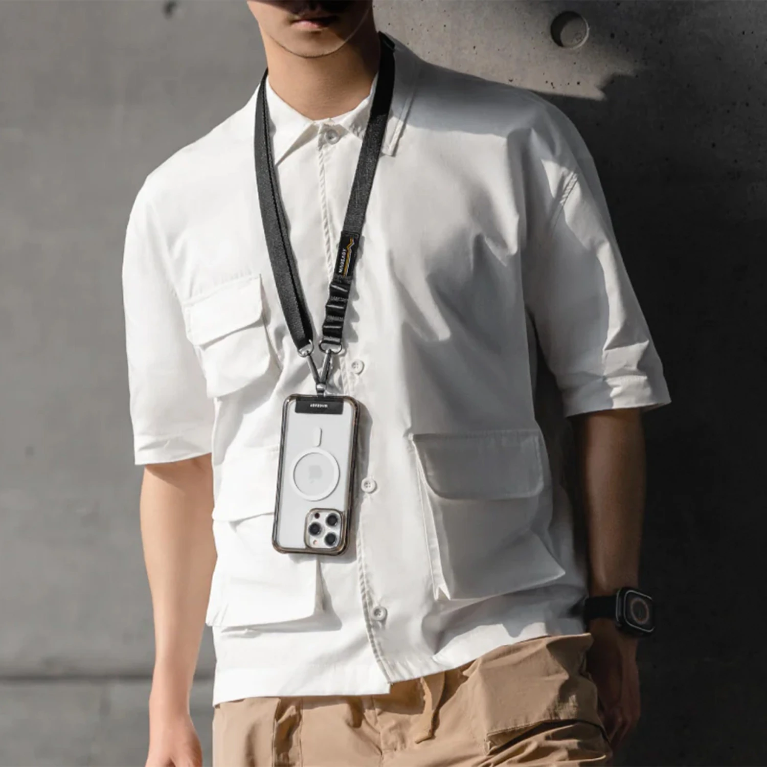 Universal MAGEASY 20mm Adjustable Strap Phone Lanyard - Black 3 Universal MAGEASY 20mm Adjustable Strap Phone Lanyard - Black - Image 3