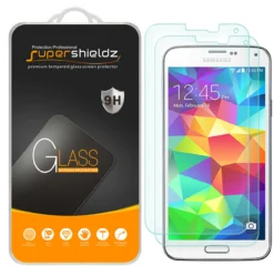 [2-Pack] Supershieldz For Samsung Galaxy S5 Tempered Glass Screen Protector, Anti-Scratch, Anti-Fingerprint, Bubble Free
