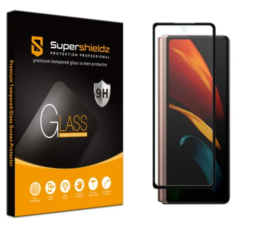 (2 Pack) Supershieldz Designed For Samsung Galaxy Z Fold 2 5G (Front Screen Only) Tempered Glass Screen Protector, (Full Cover) (3D Curved Glass) Anti Scratch, Bubble Free (Black) -Mobile Phone Accessories 911XFlr 57916.1648478091