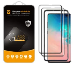[2-Pack] Supershieldz For Samsung Galaxy S10 Plus Tempered Glass Screen Protector With (Easy Installation Tray) Anti Scratch, Bubble Free (Black)
