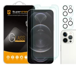 [2-Pack] Supershieldz For Apple IPhone 12 Pro Max (6.7 Inch) + Camera Lens Tempered Glass Screen Protector, Anti-Scratch, Anti-Fingerprint, Bubble Free