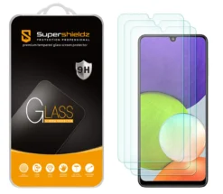 [3-Pack] Supershieldz For Samsung Galaxy A22 (6.4 Inch) Tempered Glass Screen Protector, Anti-Scratch, Anti-Fingerprint, Bubble Free