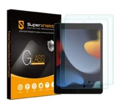 [2-Pack] Supershieldz For Apple IPad 10.2 Inch (2021/ 2020/ 2019, 9th/ 8th/ 7th Generation) Tempered Glass Screen Protector, Anti-Scratch, Anti-Fingerprint, Bubble Free