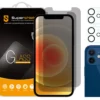 (2 Pack) Supershieldz Designed For Apple IPhone 12 (6.1 Inch) + Camera Lens Privacy Anti Spy Tempered Glass Screen Protector, Anti Scratch, Bubble Free