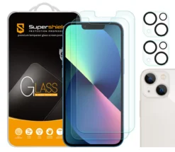 [2-Pack] Supershieldz For Apple IPhone 13 (6.1 Inch) + Camera Lens Tempered Glass Screen Protector, Anti-Scratch, Bubble Free