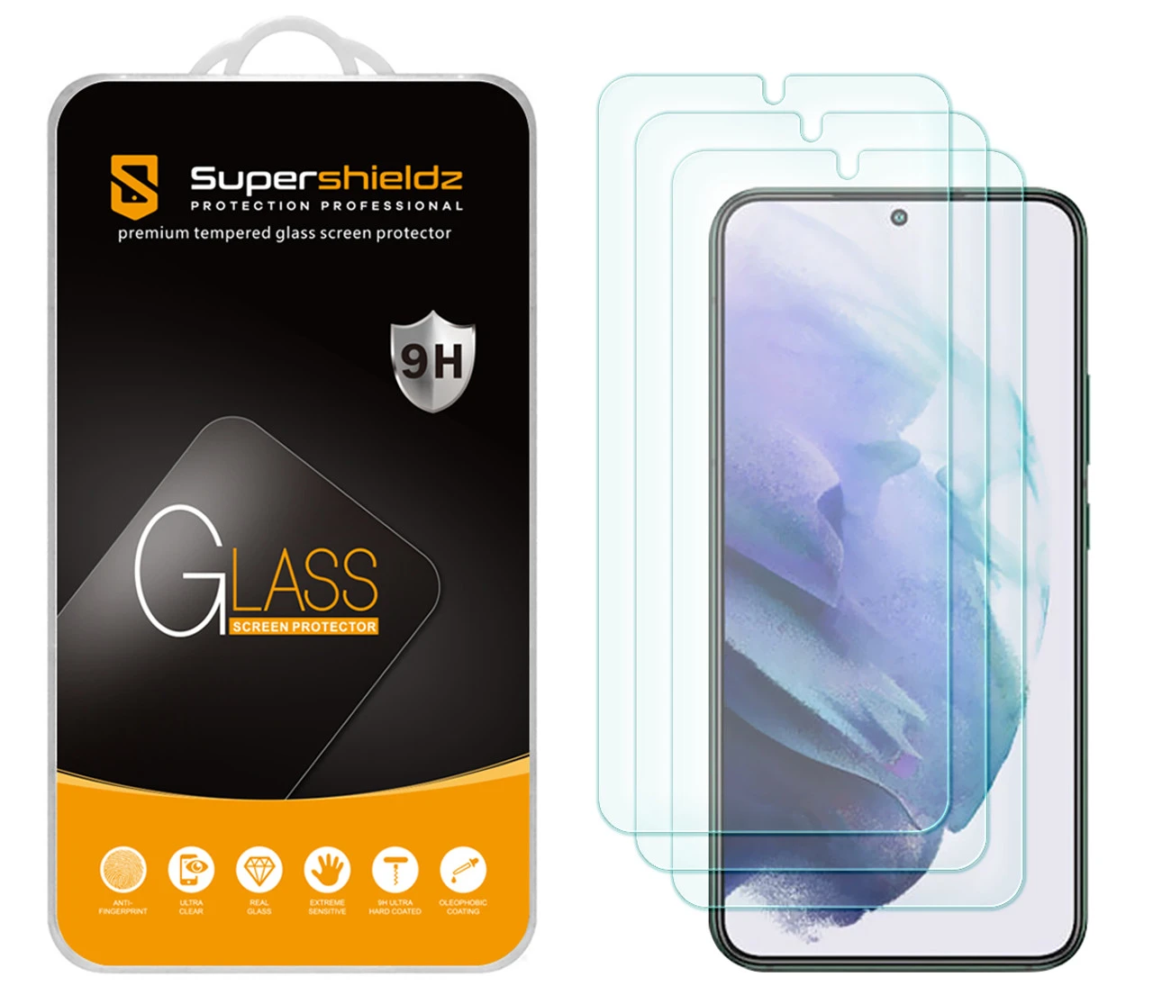 (3 Pack) Supershieldz Designed For Samsung Galaxy S22 5G Tempered Glass Screen Protector, Anti Scratch, Bubble Free 1 (3 Pack) Supershieldz Designed For Samsung Galaxy S22 5G Tempered Glass Screen Protector, Anti Scratch, Bubble Free